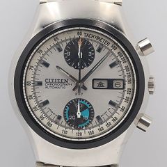 美品 シチズン ツノクロノ ブルヘッド 67-9011 自動巻タイマーリセット 