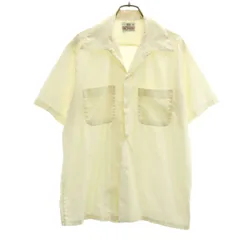 SIR MORTON 60s ヴィンテージ 半袖 オープンカラーシャツ M 生成り メンズ 古着
