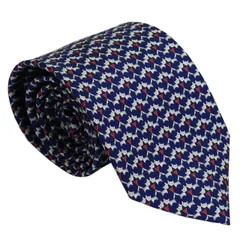 サルバトーレ フェラガモ salvatore ferrgamo ネクタイ ネイビー系 シルク100％ イタリー製   702648 ギフト プレゼント