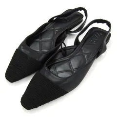 ザラ ミュール ポインテッドトゥ フラット サンダル 靴 レディース 37サイズ ブラック ZARA 【中古】