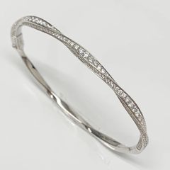 【中古】【セールSALE】グラフ　GRAFF ブレスレット ダイヤ ダイヤモンド スパイラル パヴェ バングル K18WG
