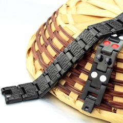 新品 ゲルマニウム 磁気 高品質 ヴィンテージ デザインブレスレット ブラック