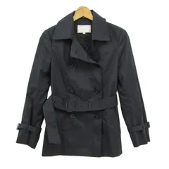 ナチュラルビューティー トレンチコート アウター ショートトレンチ ジャケット ベルト付 レディース 38サイズ 紺 NATURAL BEAUTY 【中古】