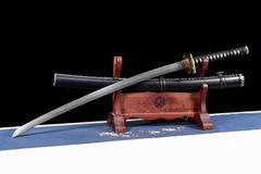 『鬼剣士 武士打刀』百煉模様鋼 × ダマスカス工法｜純銅精彫装具｜全長 103cm 打刀 稽古用 美術刀　刀装具 模擬刀 日本刀 模造刀 鑑賞用 OSPLAY 装飾用”“非実戦