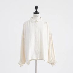 美品 マルティニーク 2,8万円 ティアードブラウス ギャザーブラウス