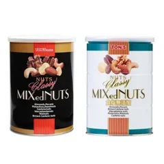 東洋ナッツ食品 クラッシーミックスナッツ 360g 缶 アーモンド カシュー クルミ マカデミア ヘーゼル ピカン アソートセット 2種 各1個