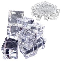 【人気商品】氷 アクリルアイス ディスプレイ アイスキューブ 角氷 食品 サンプル PLEAVIT 撮影 55個(25mmx25個 30mmx30個)