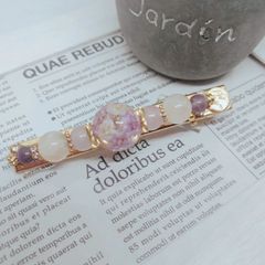 【No13】レジンヘアクリップ ドライフラワー ハンドメイド パープル