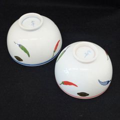 有田焼　からし絵軽々茶付　夫婦茶碗