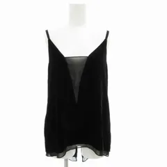ビーシービージーマックスアズリア BCBGMAXAZRIA 美品 ベロアキャミソール カットソー 切替 シルク混 XS 黒 ブラック /GVのサムネイル