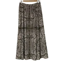 theory luxe(セオリーリュクス) ロングスカート サイズ038 M レディース - カーキ×ライトピンク×マルチ マキシ丈