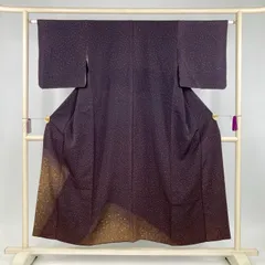 たんす屋 TANSU-YA 中古 リユース着物 訪問着 小豆 紫 セミフォーマル 霰文様 袷 絹 未洗い 【身丈】146cm【裄丈】62cm MS4205