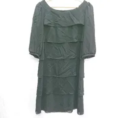 ◇ INFINE アンフィニ 五分袖 ひざ丈 ワンピース サイズ9AR ブラック レディース E  【1407020062893】