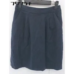 ◇ LAPIS LUCE BEAMS ラピスルーチェビームス サイドジップ 膝丈 台形 スカート サイズ38 ネイビー レディース  【中古】 【1108230010314】