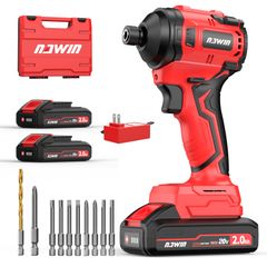 NAWIN ナウィン インパクトドライバー 20V 最大トルク240N·m 4モード 高回転 電動インパクトドライバー ブラシレスモーター 無段変速 充電式 DIY 日曜大工 家具の組立て LEDライト付 2.0Ahバッテリー2つ付き