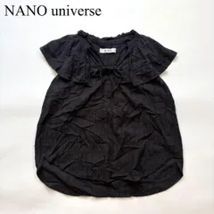 NANO universe ナノユニバース リボン ケープ シアー ブラウス きれい目 カジュアル モード ブラック