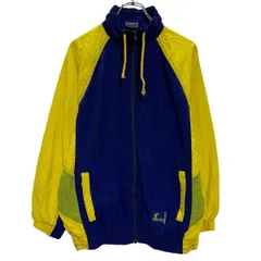 ブルゾンジャケット キッズ 150～ ブルー イエロー ジップアップ ラグラン スポーティー アウター 薄手 古着卸 アメリカ仕入 a703-5344