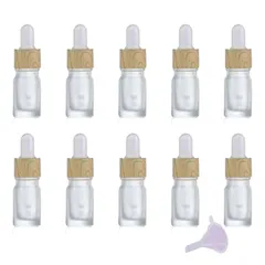 Alpha Depot 遮光瓶 スポイトボトル ガラス製 アロマオイル コスメ 詰替え 保存容器 ボトル 香水 精油 小分け (5ml × 10本) [5ml × 10本]
