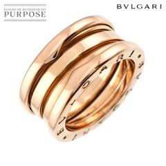 ブルガリ BVLGARI ビーゼロワン 3バンド #48 リング K18 PG ピンクゴールド 750 指輪 B-zero1 Ring 90286500