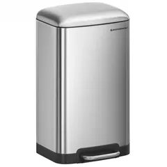 【人気商品】30L スリム ふた付き ペダル式 防臭 縦型 ゴミ箱 キッチン おしゃれ 大容量 SONGMICS シルバー LTB01L