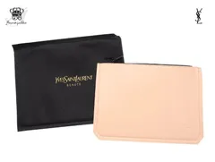 イヴ サンローラン ノベルティ フラットポーチ ファスナー開閉 ローズ ピンク タグ付き YSL BEAUTE【Used 開封品】