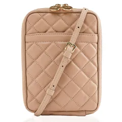 【メディア掲載】 スマホポーチ 本革 ポシェット スマホ バッグ レディース 斜め掛け 小さめ 軽量 財布機能付き 可愛い おしゃれ 携帯ポーチ 羊革 人気 通勤 旅行 [ＫＴ ＢＡＳＥ] [BEIGE × Gold]