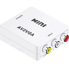 10Gtek RCA to VGA 変換コンバーター AV to VGA 変換器 オーディオビデオコンバーター USB電源ケーブル/3.5mmオーディオケーブル付き コンピューター/テレビ/セットトップボックス/プロジェクターサポート