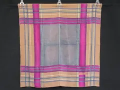 ■美品■ ChristianDior クリスチャンディオール シルク100% チェック柄 スカーフ ストール ショール レディース ブラウン系 DI4342