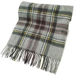 Joshua Ellis ジョシュアエリス イギリス製 大判 タータンチェックカシミヤマフラー Gray フリンジ ストール g20558