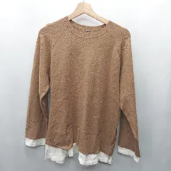 ◇ ⊇ Mila Owen ミラ オーウェン レイヤード風 ニット 長袖 トップス サイズ0 ブラウン レディース E  【1412090060694】