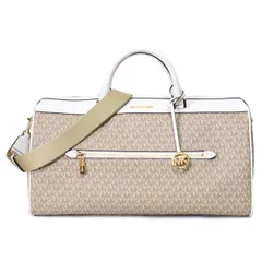 マイケルコース バッグ MICHAEL KORS レザー トラベル モノグラム 2way ラージ キャリーフック ボストンバッグ ショルダーバッグ ライトクリーム 35S3GTFD9V