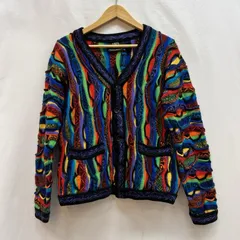 【圧巻の最高配色】COOGIクージー　一点モノ　立体 3D編込み カーディガン 圧巻の最高配色】COOGIクージー 一点モノ 立体 3D編込み