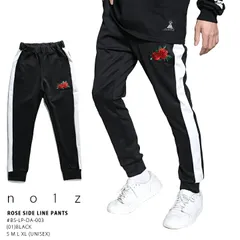 CLUB NO1Z ジャージ パンツ 下 メンズ 春夏秋冬用 黒 大きいサイズ ジャージ クラブノイズ BLACK SLAM ラインパンツ スリム トラックパンツ ロングパンツ おしゃれ かっこいい 薔薇 ロゴ ダンス b系  ブランドBS-LP-DA-003