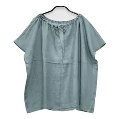 audrey and john wad ネックギャザーフレンチスリーブ プルオーバー ブラウス シャツ グリーン レディース オードリーアンドジョンワッド【中古】5-0407S∞