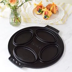 昔ながらの ザ・ワッフル型 4個付 直火式 IH可 majimayaロゴ 入り 馬嶋屋菓子道具店 ジャパニーズワッフル ふんわり クリームワッフル型 昭和レトロ