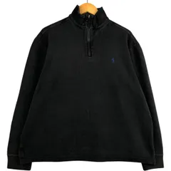 90s ポロスポーツ ラルフローレン センターロゴ ハーフジップ スウェット 黒 POLO RALPH LAUREN POLO SPORT HALF ZIP SWEATSHIRT POLO BLACK