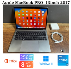 「訳あり品新品バッテリー」Apple MacBook PRO Retina 13inch 2017/CPUi5 2.3GHZ/8GB/SSD256GB/Windows11/office2024/CJ438