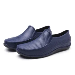 ☆ ダークブルー ☆ 42(26cm) ☆ レインシューズ メンズ 防水 rainb821ma レインシューズ メンズ レインブーツ 雨靴 靴 レジャーシューズ アウトドア 防水 おしゃれ カッコイイ スリッポン ローシューズ 長靴 ラバー靴 梅雨