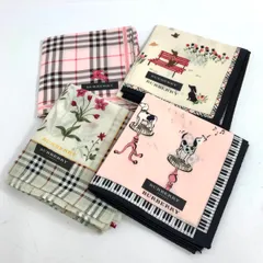 新品同様 BURBERRY LONDON バーバリーロンドン  ハンカチ 4枚セット   マルチカラー/ピンク等 ノバチェック   贈答品 引き出物 ギフト　240001125023