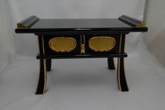 【訳あり】経机 黒塗面金 14号【送料込み】