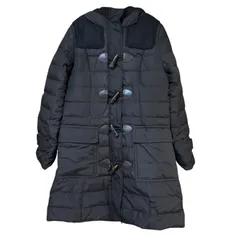 RE243 FILA GOLF フィラゴルフ ダウンコート ダッフルコート ブラック フード付き 軽量 防寒 レディース Mサイズ