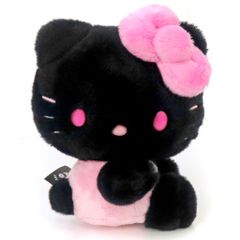 ✨激レア✨　ハローキティ　ぬいぐるみ　ブラック　ピンク　ハート　黒　平成レトロ ✨激レア✨ ハローキティ ぬいぐるみ ブラック ピンク ハート 黒 平成