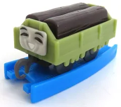 【中古】おもちゃ 顔付貨車(木材付き)＋曲線レール 「カプセルプラレール きかんしゃトーマス 恐竜パークへようこそ!編」