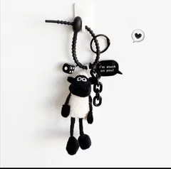おもろい ひつじのショーン かわいい ミニチュア グッズ ストラップ キーホルダー ワッペン プレゼント ギフト ファー オシャレ バッグチャーム
