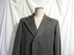 英国製ビンテージ Aquascutum ベルベット襟 霜降りチェスターコート