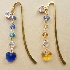ハートのサンキャッチャー　ブックマーカー　風水　ハンドメイド　開運アイテム