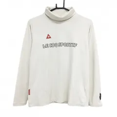 ルコック 長袖タートルネックシャツ アイボリー ロゴプリント 裏微起毛  レディース LL ゴルフウェア le coq sportif