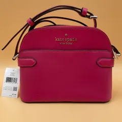 【タグ付】kate spade NEW YORK dome crossbody/ケイトスペード ドーム クロスボディー/サフィアーノ レザー/ルビー ピンク/ショルダー バッグ 肩掛け鞄/WKR00645/ 服飾 (75-2025-0605-KO-006)