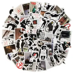 【人気商品】防水ステッカーおしゃれ Banksy オシャレDIY ステッカー ステッカー スーツケース、スノーボード、パソコン、携帯ノート、バイク、車、ギター ヘルメット 67枚セット 、スケボー、キャリーケース、手帳 文房具 バンクシー ステッカー (t13