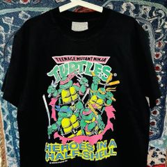 Turtles タートルズ ティーシャツ 半袖 メンズ ヴィンテージリプリント TMNT 忍者 タートルズ 半袖 Tシャツ 新品 お洒落 XL 2XL ブラック レトロ 個性的 奇抜  攻め 前衛的 ビンテージリプリント vintage riprint 古着
